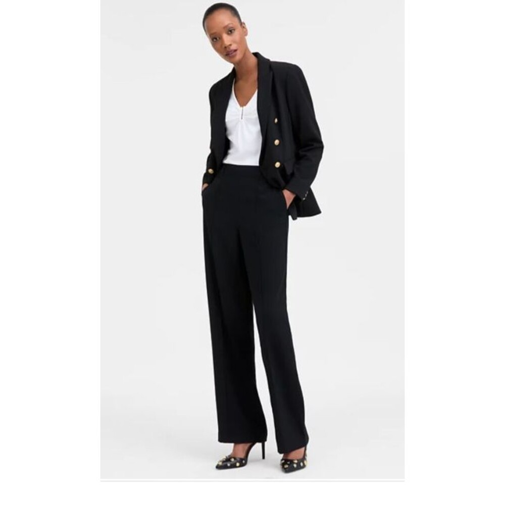 International Concepts Women Straight Leg Pull On Pant Size XL Black